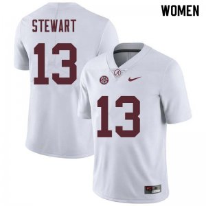 NCAA Women's Alabama Crimson Tide #13 ArDarius Stewart Stitched College Nike Authentic White Football Jersey BF17E10YY